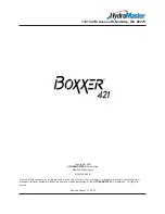 Предварительный просмотр 1 страницы HydraMaster Boxxer 421 Owner'S Manual