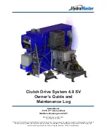 Preview for 1 page of HydraMaster Clutch Drive System 4.8 SV Owner'S Manual And Maintenance Logs