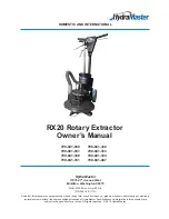 HydraMaster RX20 NEXTGEN 120 VAC Owner'S Manual предпросмотр