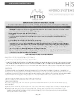 Hydro systems Metro Collection Installation Instructions Manual preview