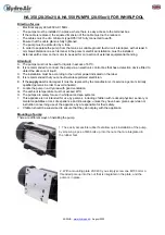 Preview for 1 page of HydroAir HA 350 Series Directions For Use