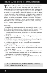 Preview for 2 page of Hydrofarm Phantom PHE1THD Instruction Manual
