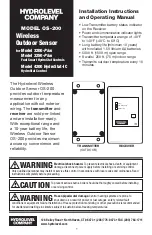 Hydrolevel Company OS-200 Installation Instructions And Operating Manual preview