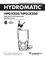 Preview for 1 page of Hydromatic HPGLX200 Installation And Service Manual