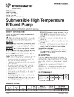 Preview for 1 page of Hydromatic HTS50 Series Installation, Operation & Parts Manual