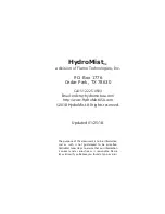 Preview for 2 page of HydroMist F10-01-006 Owner'S Manual