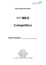 Hydrotec HY-MAG Competition Operating Instructions Manual предпросмотр