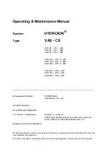 Preview for 98 page of Hydrotec HYDROION VAD 125-CS 1 Operating And Maintenance Manual