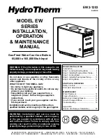 Preview for 1 page of HydroTherm EW2-1203 Installation, Operation & Maintanance Manual