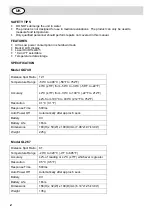 Preview for 2 page of HYGIPLAS GG749 User Manual