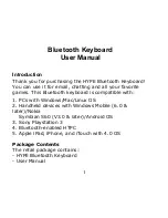 HYPE bluetooth keyboard User Manual preview