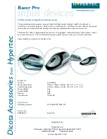 Preview for 1 page of Hypertec Dicota Racer Pro Z9828ZHY Datasheet