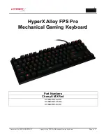 HyperX Alloy FPS Pro Manual предпросмотр