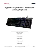 Preview for 2 page of HyperX Alloy FPS RGB User Manual