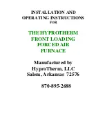 HyproTherm FLFA - 2000 Installation And Operating Instructions Manual preview