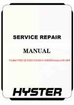 Предварительный просмотр 1 страницы Hyster F003 Service & Repair Manual