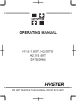 Hyster H1.5XT Operating Manual preview