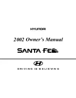 Preview for 1 page of Hyundai 2002 Santa Fe Owner'S Manual