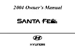 Hyundai 2004 Santa Fe Owner'S Manual preview