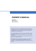 Предварительный просмотр 1 страницы Hyundai BC3 Owner'S Manual