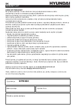 Предварительный просмотр 64 страницы Hyundai BPM 850 Instruction Manual