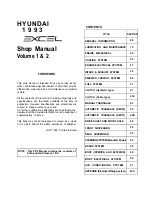 Preview for 2 page of Hyundai Excel 1993 Shop Manual