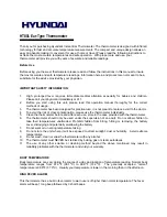 Предварительный просмотр 1 страницы Hyundai HT801 Operating Instructions Manual