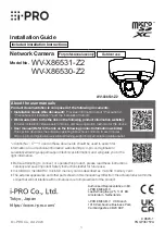 i-PRO WV-X86530-Z2 Installation Manual preview