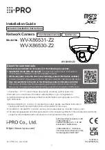 i-PRO WV-X86531-Z2 Installation Manual предпросмотр