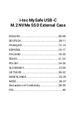 Preview for 5 page of i-tec MySafe C31MYSAFENVME User Manual