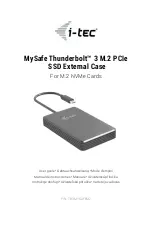 i-tec MySafe Thunderbolt 3 M.2 PCIe User Manual preview