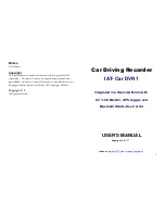 Preview for 1 page of IA Technologies IAT- Car DVR 1 User Manual