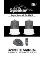 IAV Light Speaker Owner'S Manual preview