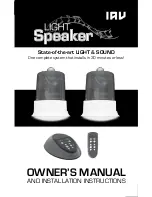 Preview for 1 page of IAV Light Speaker Owner'S Manual