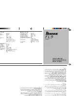 Ibanez FL9 Flanger Owner'S Manual preview