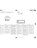 Ibanez GTA10 Owner'S Manual preview