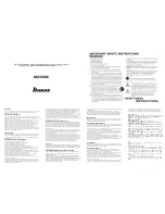 Preview for 1 page of Ibanez IBZ15GR Owner'S Manual