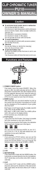 Ibanez PU10 User Manual preview