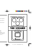 Ibanez TS-808 Tube Screamer Overdrive Pro Owner'S Manual preview