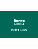 Ibanez TSA30 Owner'S Manual preview