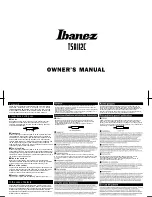 Предварительный просмотр 1 страницы Ibanez TSAII2C Owner'S Manual