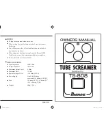 Ibanez Tube Screamer TS-808 Owner'S Manual preview