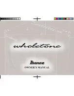 Ibanez wholetone Owner'S Manual preview