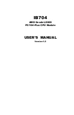 Предварительный просмотр 1 страницы IBASE Technology IB704 User Manual