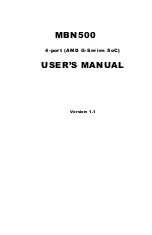 Предварительный просмотр 1 страницы IBASE Technology MBN500 User Manual