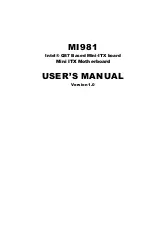 Предварительный просмотр 1 страницы IBASE Technology MI981 User Manual