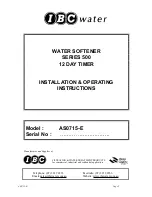 Предварительный просмотр 1 страницы IBC Water 500 series Installation & Operating Instructions Manual