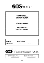 Preview for 1 page of IBC Water AFB16-180 Installation & Operating Instructions Manual