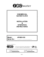 IBC Water AFM20-180 Installation And Operating Instruction preview