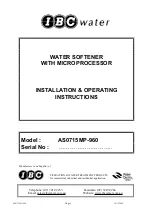 IBC Water AS0715MP-960 Installation & Operating Instructions Manual preview